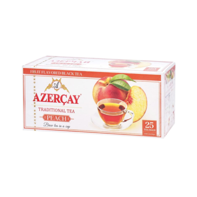 Azercay Black Tea Peach Flavored 25 Tea Bags Envelope 45g