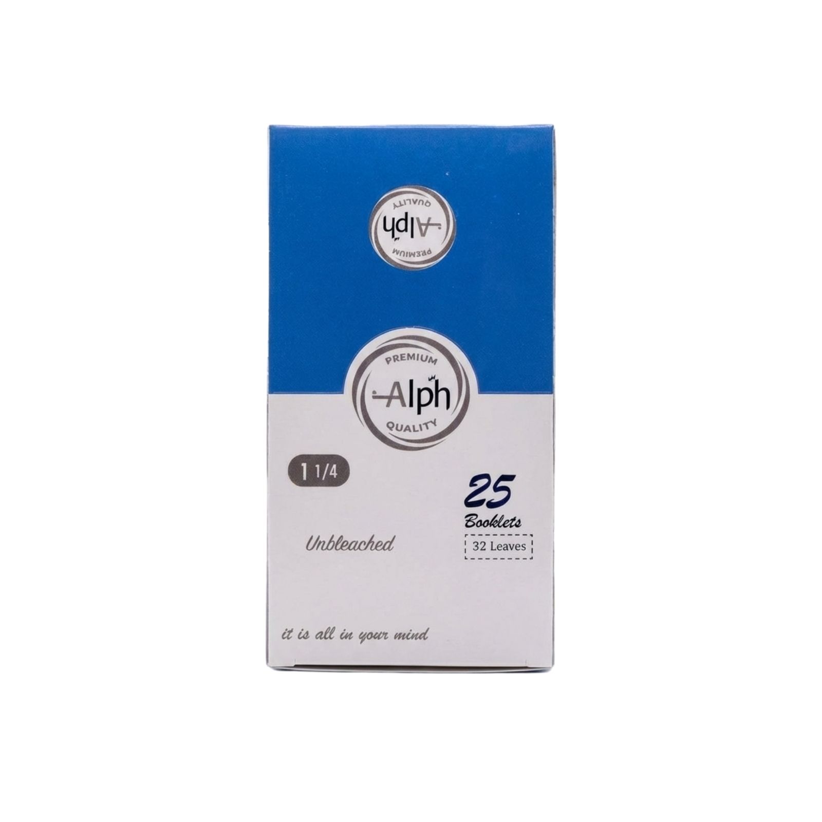 Alph 1-1/4 Brown Rolling Papers - Box of 25 Booklets (Unbleached, Slow Burn)