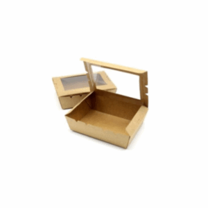 Kraf Lunch Box & Window Medium 18x12x5Cm-1200ML 200Pcs