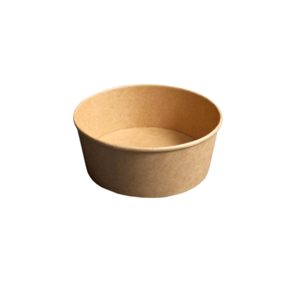 Kraft salad bowl & pet lid 1100ml 300 Pcs