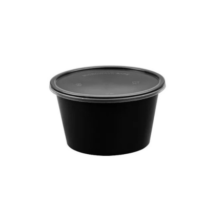 Rol24 - M/Wave Black Round Base & Lid 24Oz - 150PCS