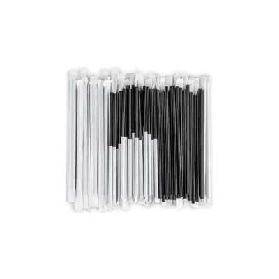 Straws 6MM Wrap Black-200PCx50PKT