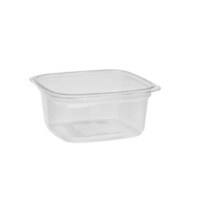 12oz Crystal Clear Rect. Container pet base -