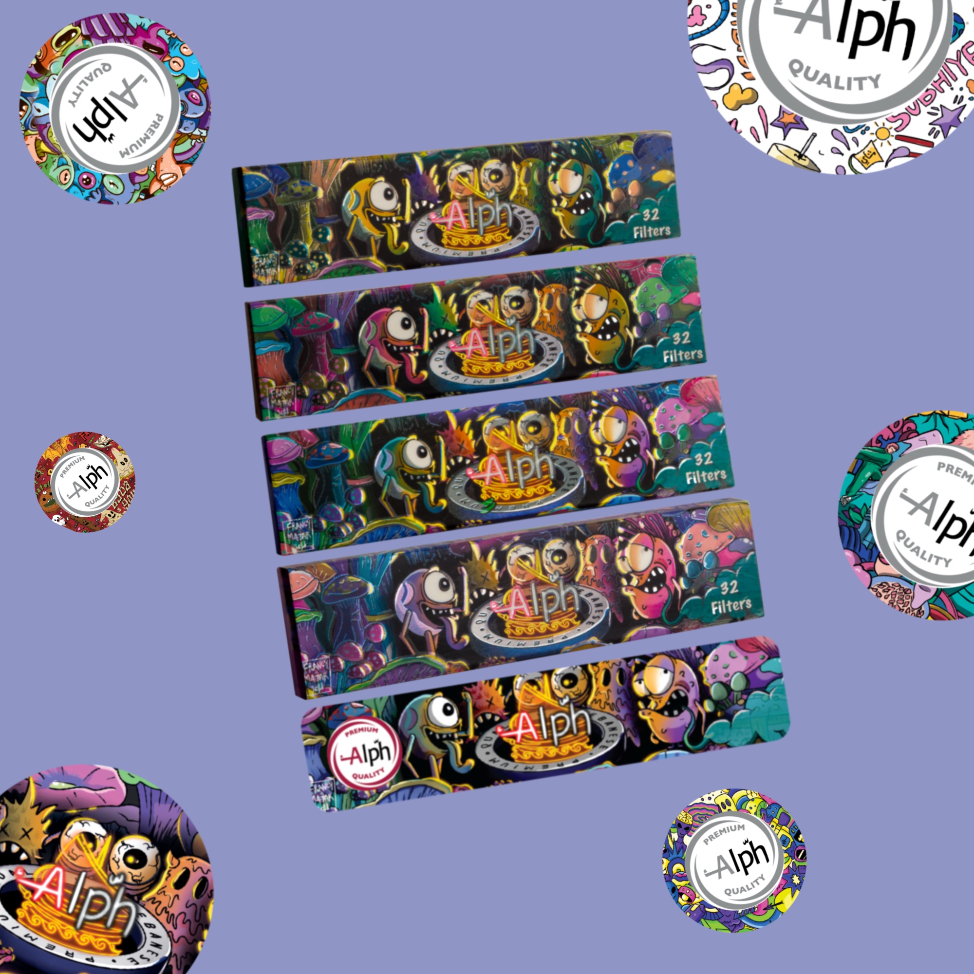 Alph King Size Brown Glow in the Dark Papers + Tips - 24 Booklets - Image 16