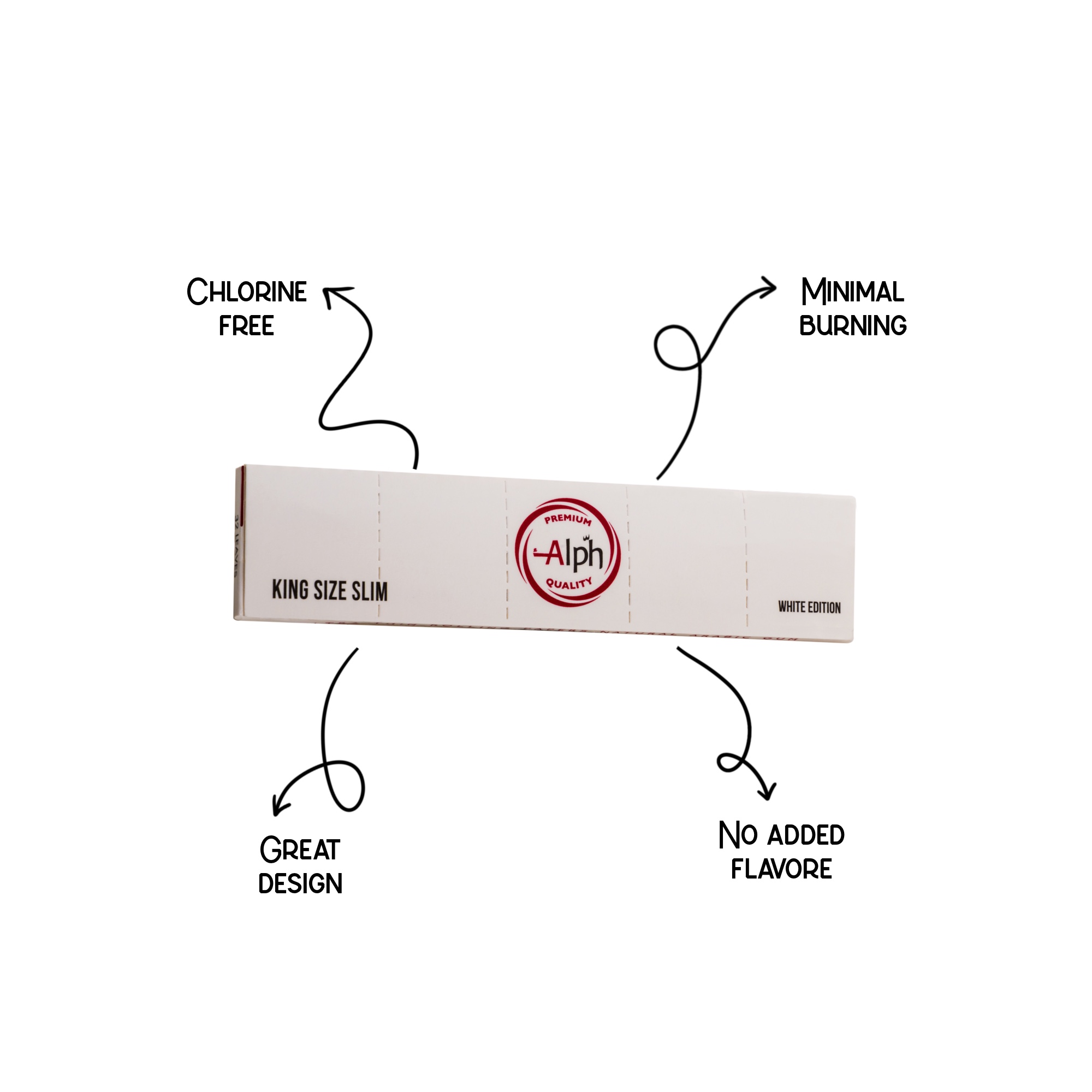Alph King Size White Rolling Papers - Box of 50 Booklets (White Edition) - Image 5