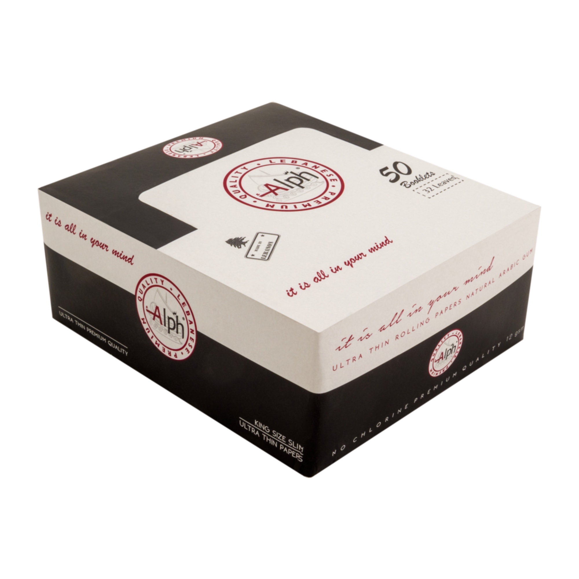 Alph King Size White Rolling Papers - Box of 50 Booklets (White Edition) - Image 2