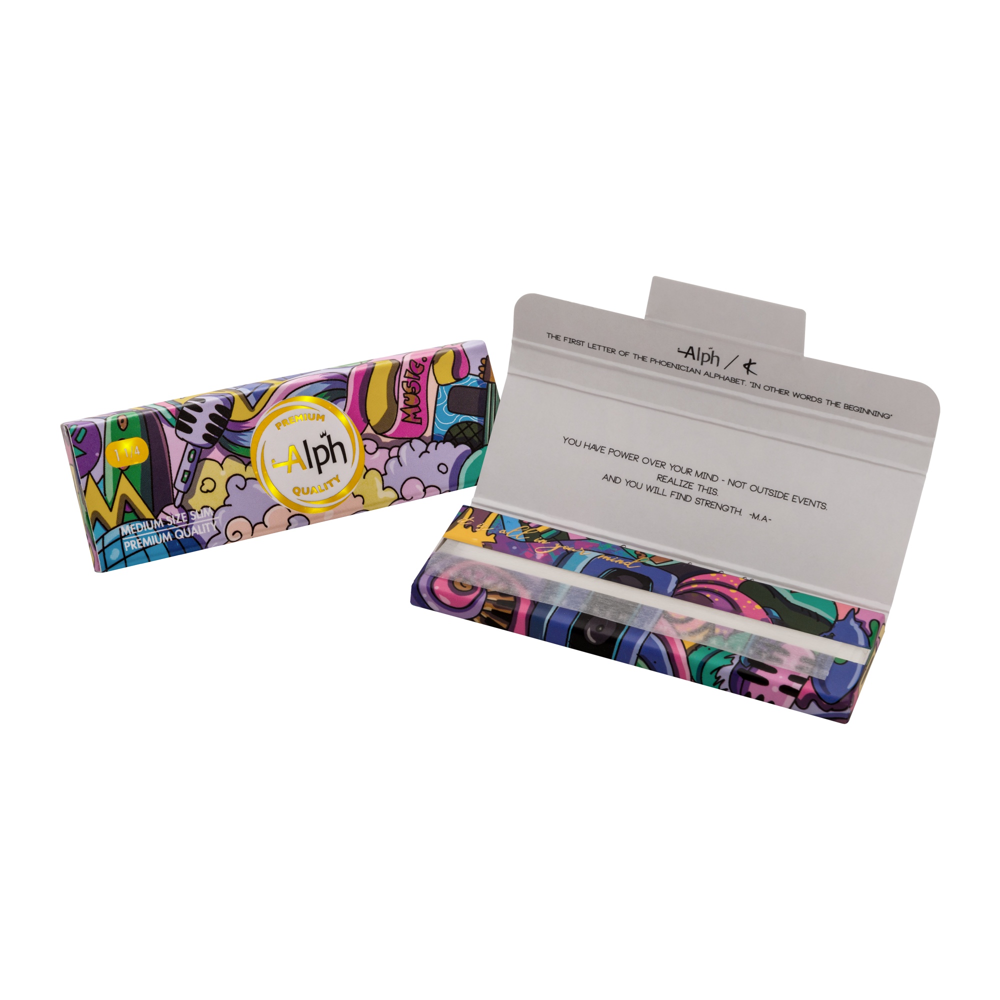 Alph 1-1/4 White Music Rolling Papers - Box of 25 Booklets (Music Edition) - Image 2