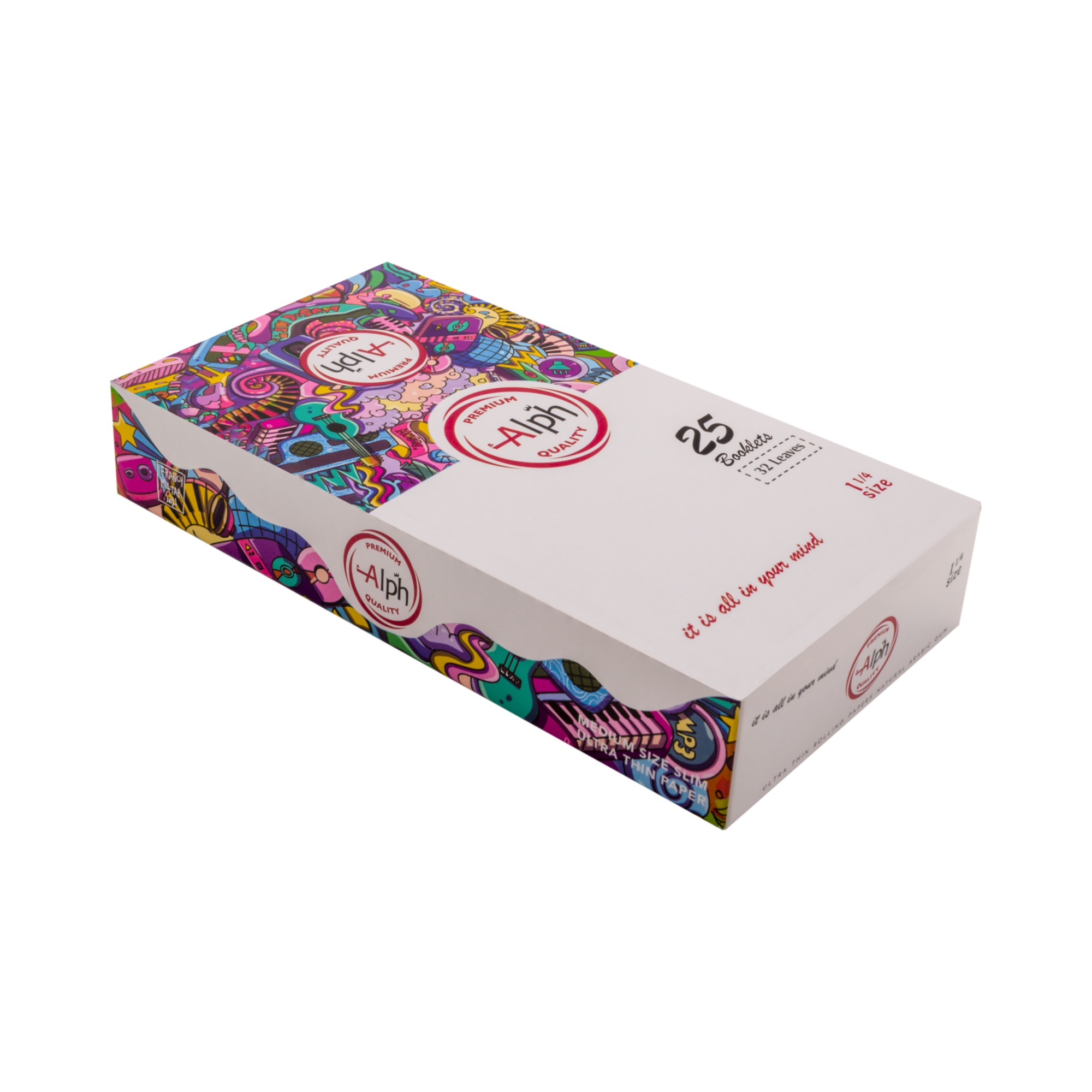 Alph 1-1/4 White Music Rolling Papers - Box of 25 Booklets (Music Edition) - Image 11