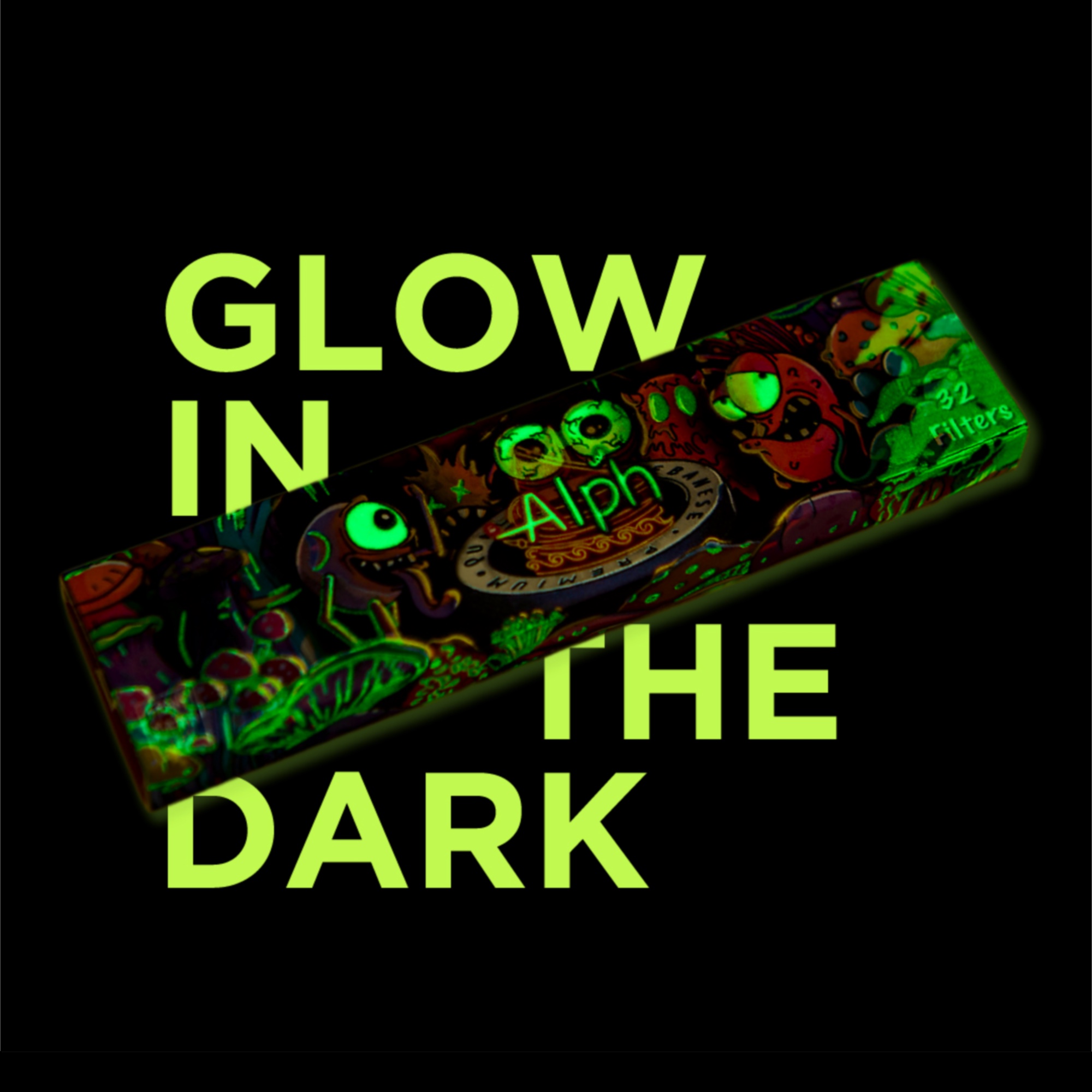 Alph King Size Brown Glow in the Dark Papers + Tips - 24 Booklets - Image 4