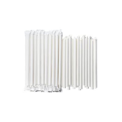 White Paper Straw Wrapped 8mm 200 pcsX10pkt